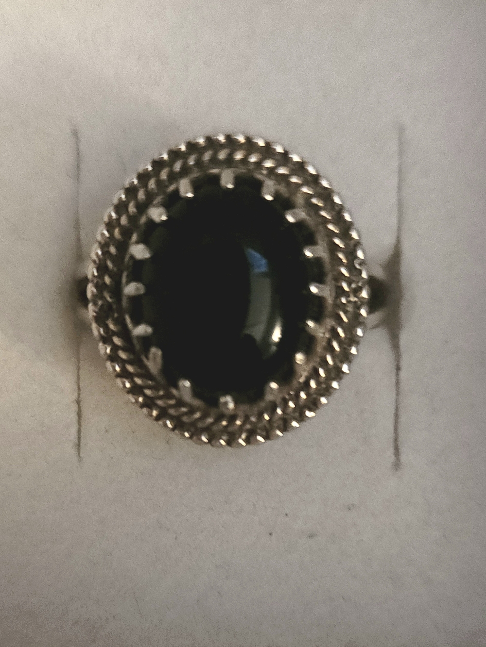 Sterling Silver And Onyx Ring